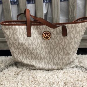 Michael Kors White And Brown purse